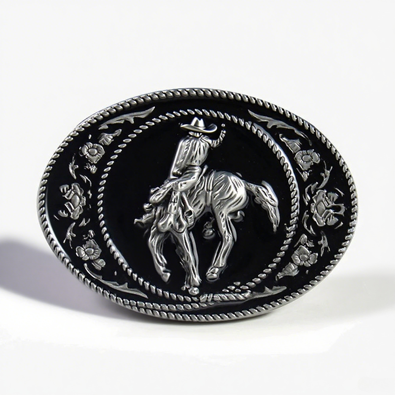 Outdoor Hunting Outfit - Black Ellipse Belt Buckle Stainless Steel