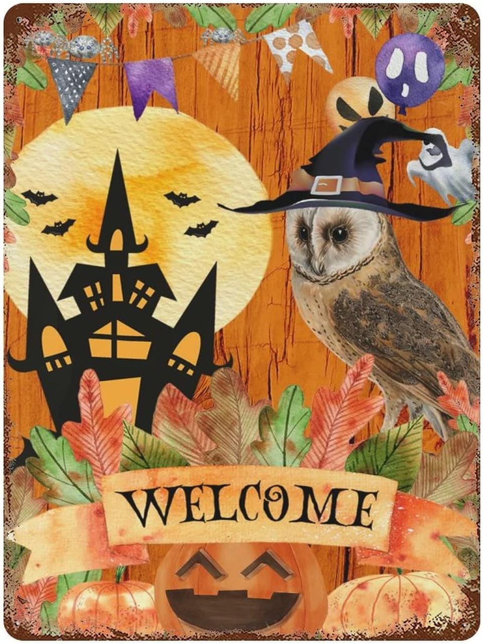 Vintage Halloween Metal Tin Si - Outdoor Hunting House のレビューと価格