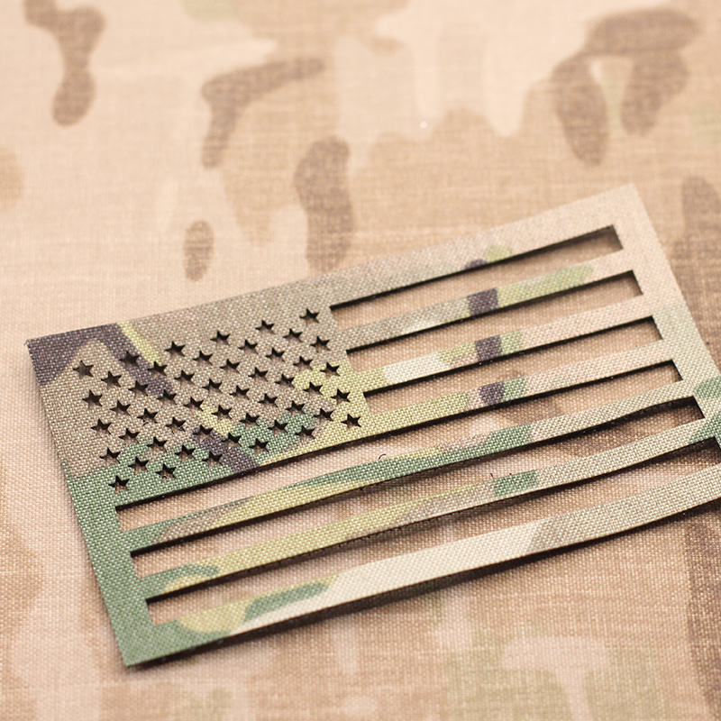 US Flag Laser Cutting Patch In - Hunting Blind Fabric のレビューと価格